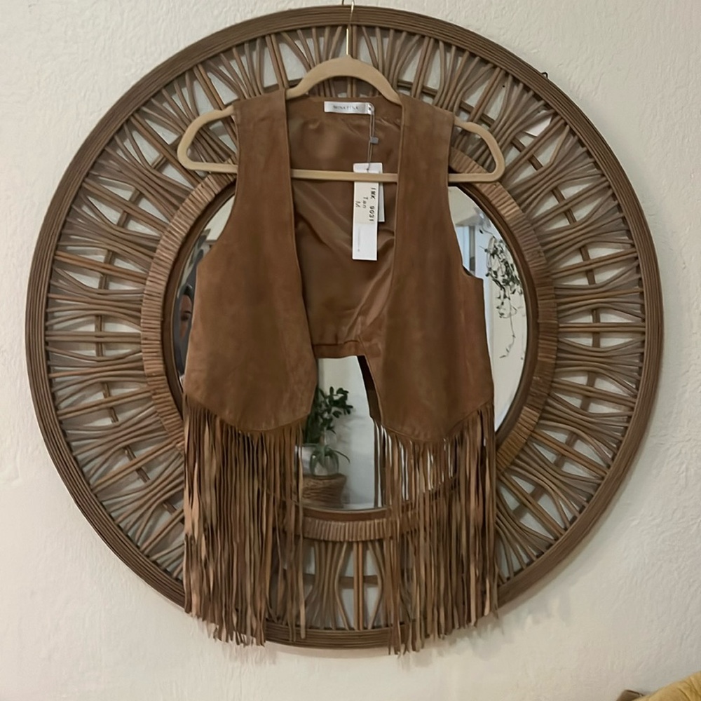 Tan Suede Fringe Vest